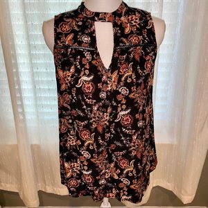 Floral Print High Neck Tank